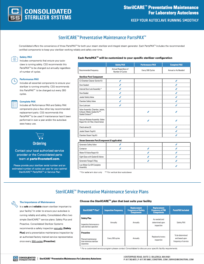 SterilCARE™ Brochure