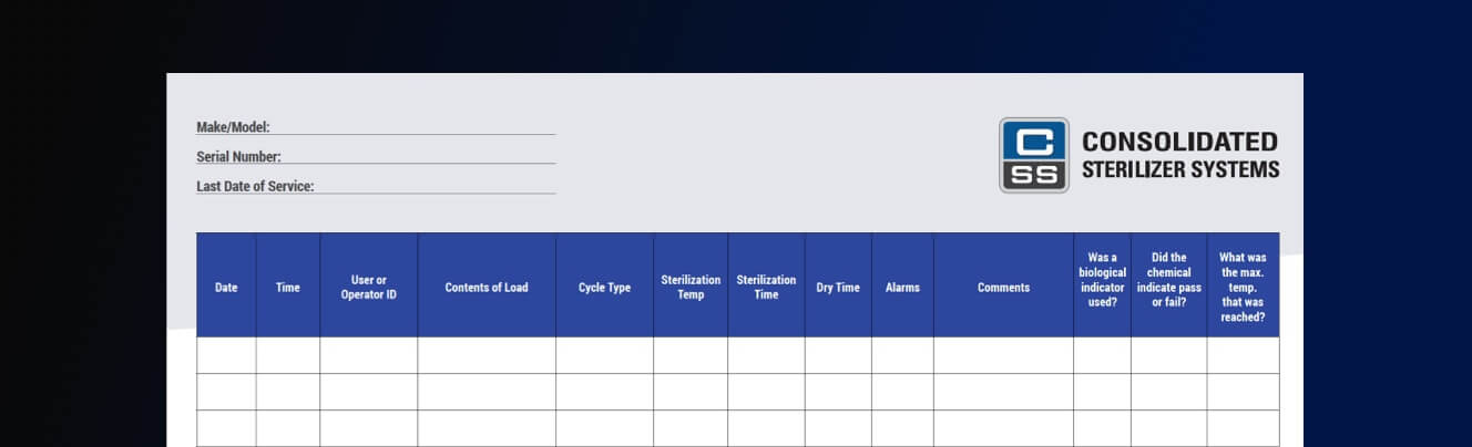 autoclave log sheet