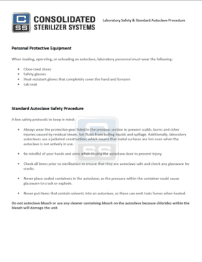 Free Guide to Laboratory Safety & Standard Autoclave Procedure